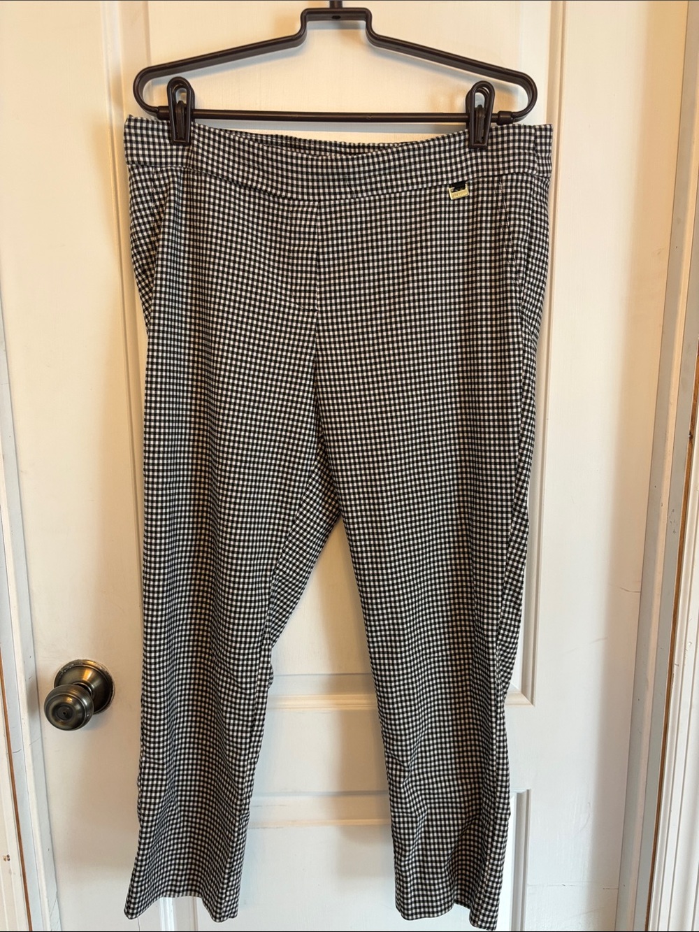 Anne Klein Black & White Gingham Trousers